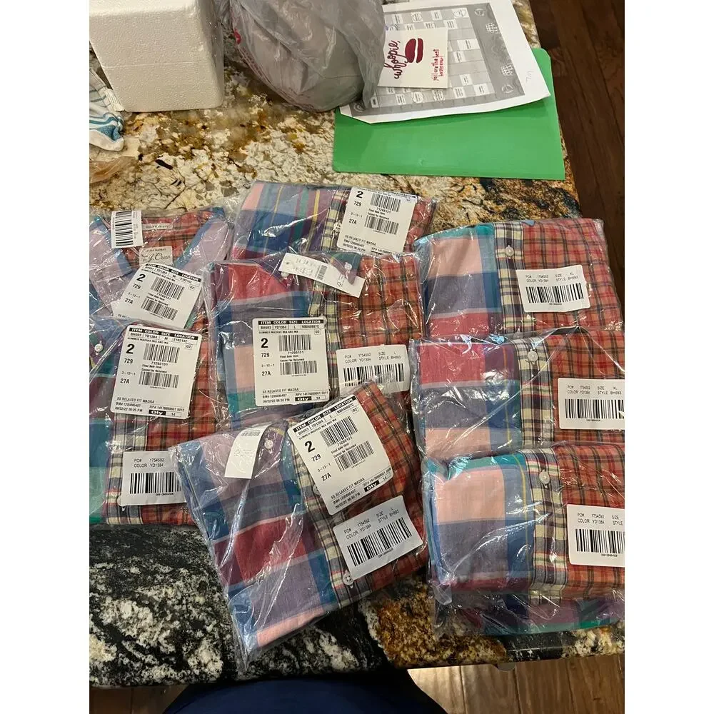 NWT J. Crew Men's Colorful Mixed Plaid Relaxed Indian Madras Shirt -